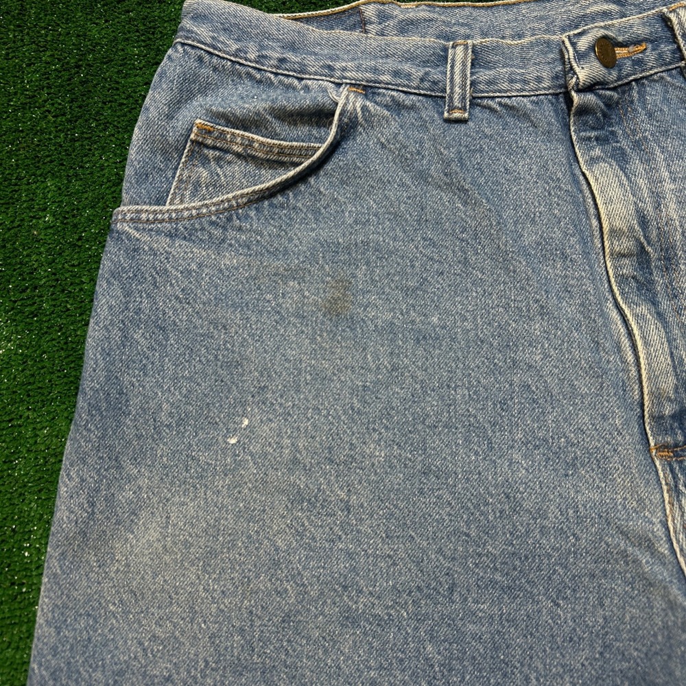 Vintage Wrangler Denim Shorts M Size 40 Light Blue Authentic Jeans Relaxed Fit - Picture 6 of 11